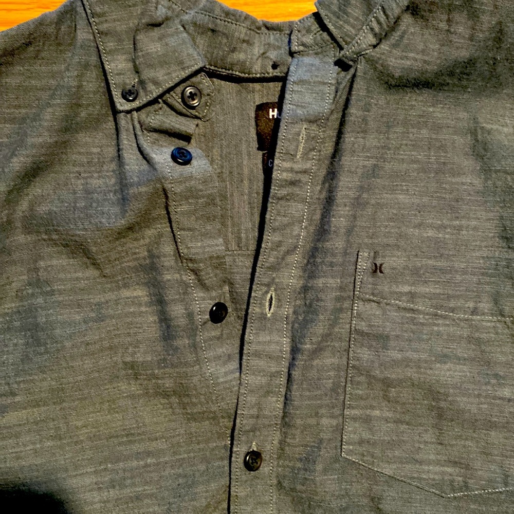 Forest green button down Hurley polo.